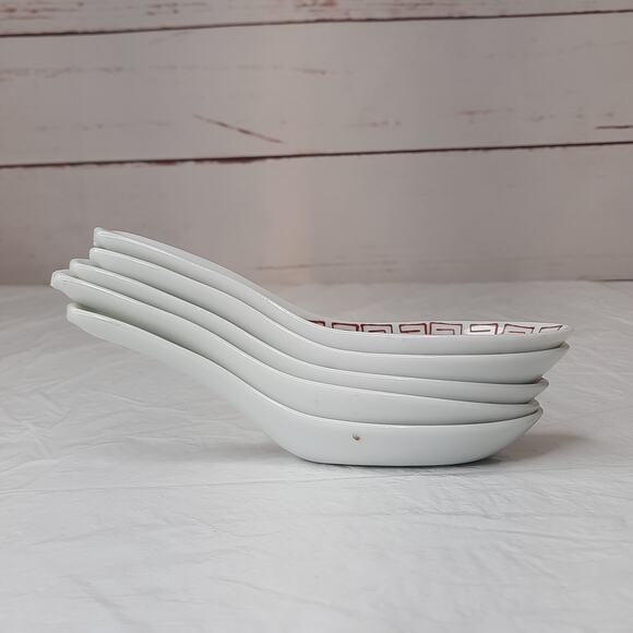 5 Porcelain ASIAN Chinese Soup Tasting Spoons Miso Pho Ramen - Picture 2 of 7